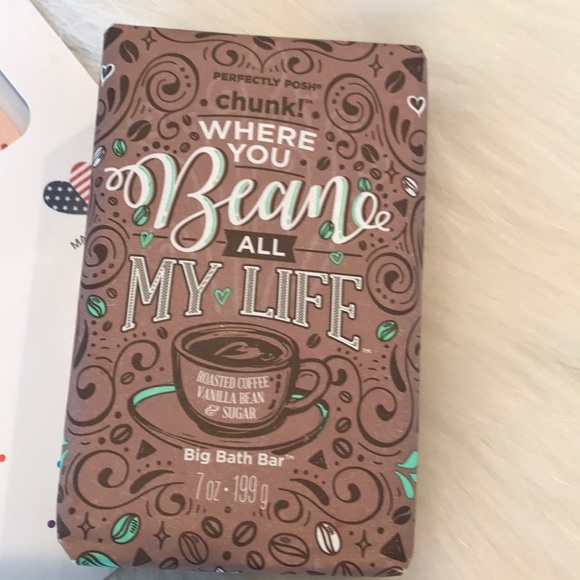 Hearts on pink Nail strips and Perfectly Posh Coffee Vanilla chunk soap bath bar - Picture 2 of 5